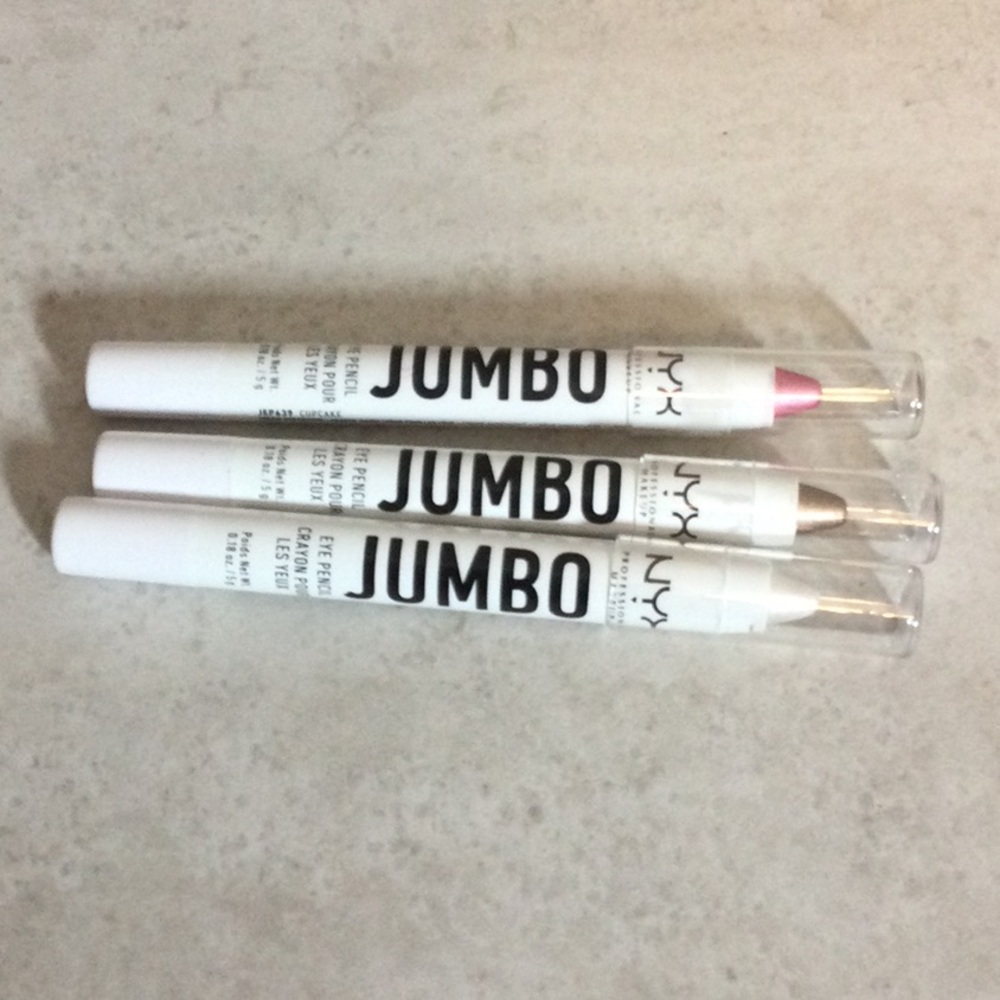 NWT NYX Jumbo Eye Pencil Set - Pink, Brown, White